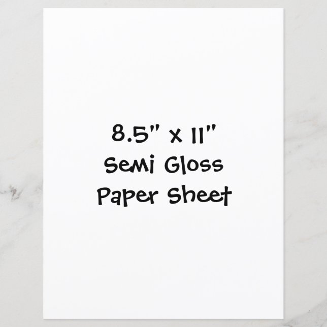 8.5" x 11" セミグロスペーパーシート オリジナル作成 (正面)