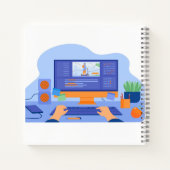 8.5" x 8.5" スパイラル ノートブック (裏面)