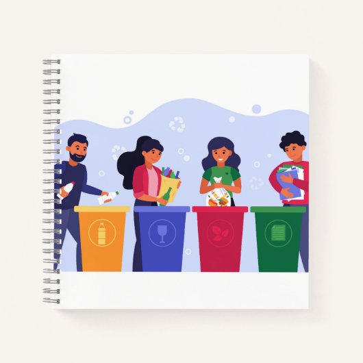 8.5" x 8.5" スパイラル ノートブック (正面)