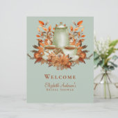 8.5x11インチボホテラコッタセージ茶パーティーイベント標識 (スタンド正面)