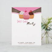 8.5x11カップケーキベーカリースイートトリートレターヘッド レターヘッド (スタンド正面)