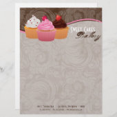 8.5x11コップはベーカリーの甘い御馳走手紙の頭部を固めます レターヘッド (正面/裏面)