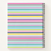 8.5x11スパイラルノートパソコン明るく明るいストライプ ノートブック (裏面)