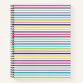 8.5x11スパイラルノートパソコン明るく明るいストライプ ノートブック