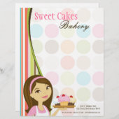 8.5x11ベーカリーブルネットベーカー杯ケーキレターヘッド レターヘッド (正面/裏面)