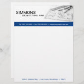 8.5x11青い建築用ブルーのプリントレターヘッド レターヘッド (正面/裏面)