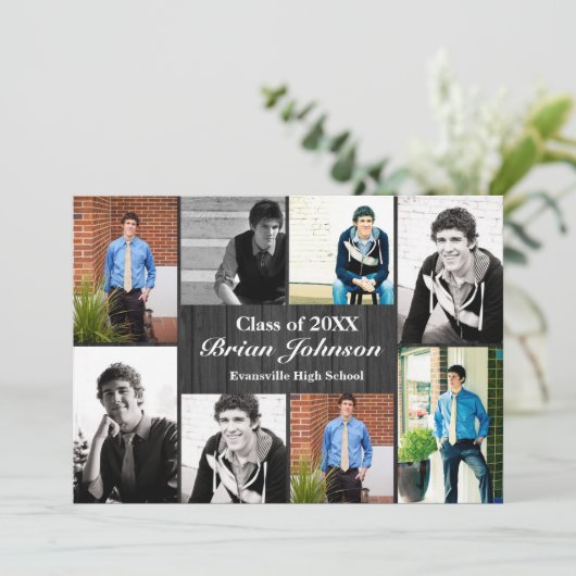 8/9フォトグレーウッド-卒業発表 招待状 (スタンド正面)