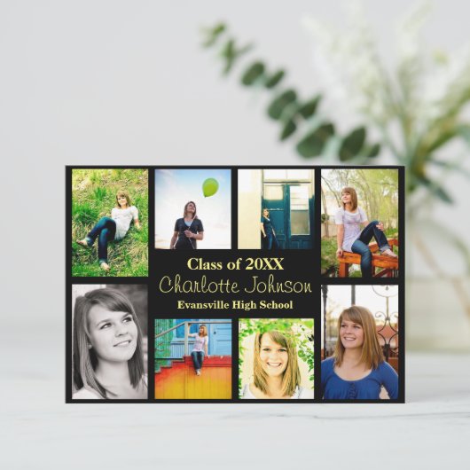 8/9写真（黒） - 3x5卒業発表 招待状 (スタンド正面)