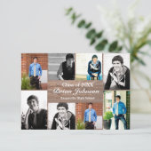 8/9枚の写真木材- 3x5卒業発表 招待状 (スタンド正面)