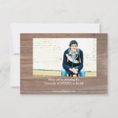 8/9枚の写真木材- 3x5卒業発表 招待状 (裏面)