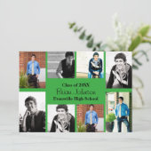 8/9枚の写真 緑 - 卒業のお知らせ 招待状 (スタンド正面)