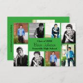 8/9枚の写真(緑) - 3 x 5 Gradの発表 招待状 (正面/裏面)