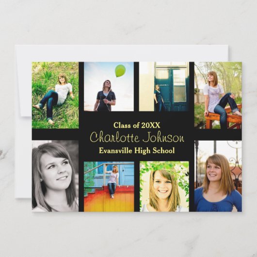 8/9枚の写真（黒） - GRADの発表 招待状 (正面)