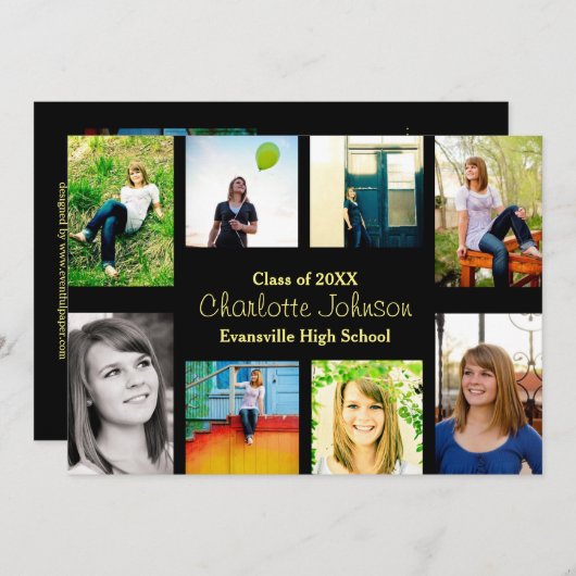 8/9枚の写真(黒) - GRADの発表 招待状 (正面/裏面)