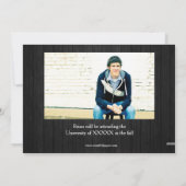 8/9 Photos Gray Wood – 卒業発表 招待状 (裏面)