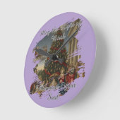 8" Acrylic Nativity Santa Christmas Clock ラウンド壁時計 (傾斜)