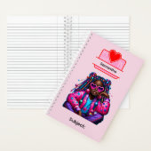 8 African American Girl Writing Supplies Students ノートブック (内側)