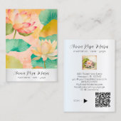 *~*  8 Art Lotus   PHOTO Nature Flowers QR AP67 名刺 (正面/裏面)