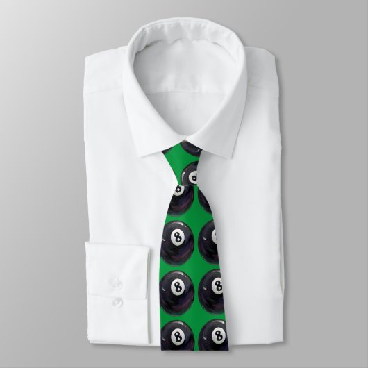 8 Ball Art Pattern Green Tie ネクタイ (タイ)
