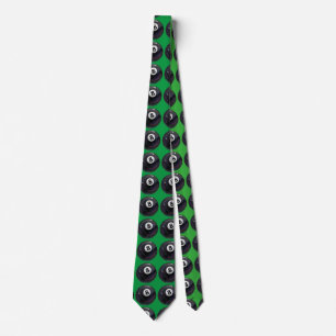 8 Ball Art Pattern Green Tie ネクタイ