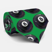 8 Ball Art Pattern Green Tie ネクタイ (ロール)
