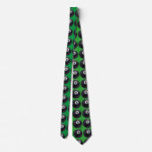 8 Ball Art Pattern Green Tie ネクタイ (裏面)