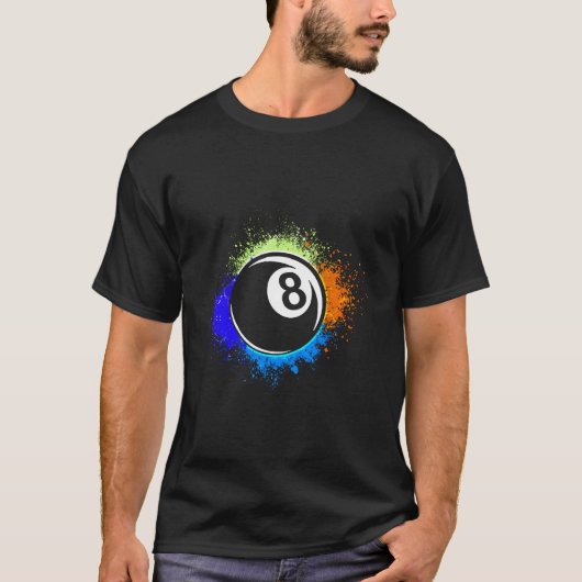 8-Ball Eight-Ball Pool Billiards Snooker Tシャツ (正面)