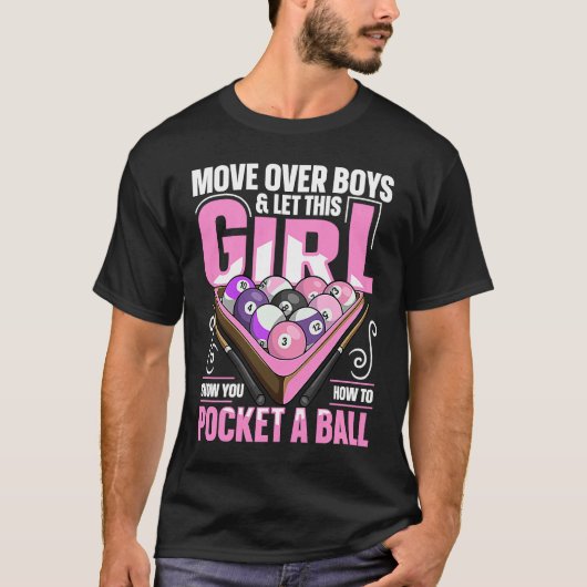8 ball pool billiard Quote for a Pool Player Girl Tシャツ (正面)
