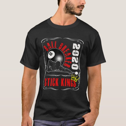 8 Ball Pool Billiards  Stick King Player Tea   1 Tシャツ (正面)
