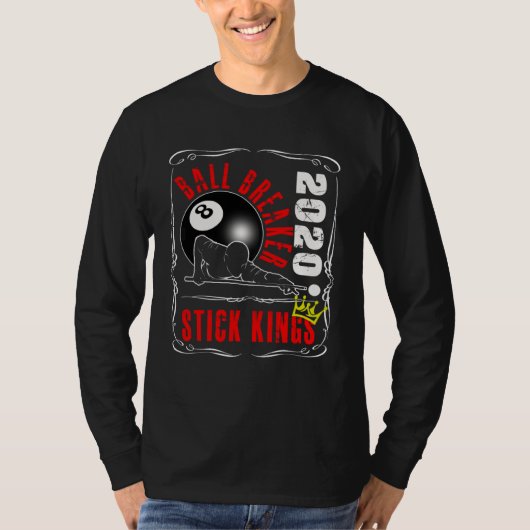 8 Ball Pool Billiards  Stick King Player Tea   1 Tシャツ (正面)