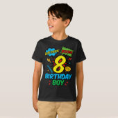 8 Birthday Boy Comic Cool 8th Bday Superhero Party Tシャツ (正面フル)