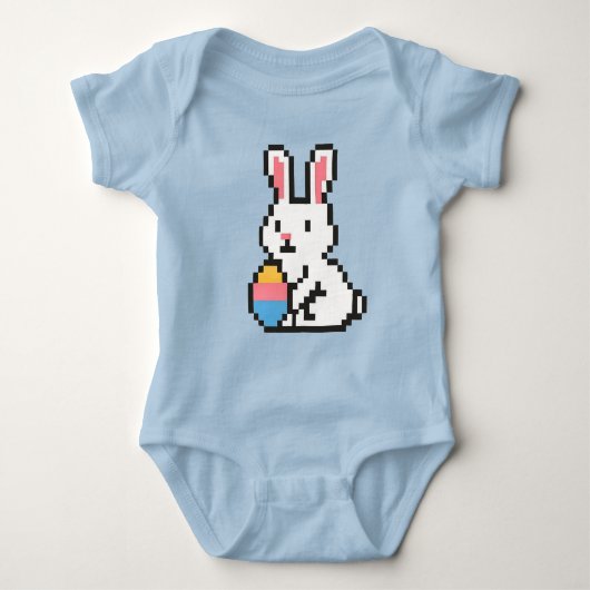 8 bit cute Easter bunny/rabbit Baby Bodysuit ベビーボディスーツ (正面)