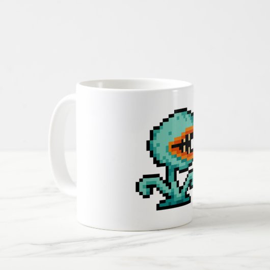 8-bit Flytrap Monster コーヒーマグカップ (正面左)