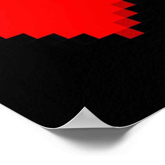 8 Bit Heart Retro Valentines Day Xel Artwork  ポスター (角)