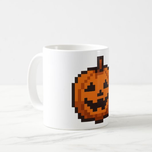 8-bit Jack O' Lantern コーヒーマグカップ (正面左)