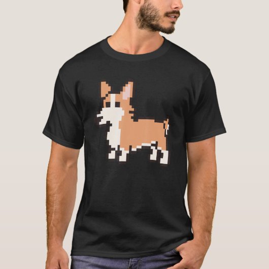 8 Bit Pixel Corgi Tシャツ (正面)