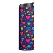 8-Bit Pixel Gaming Insulated Travel Tumbler タンブラー (回転左)