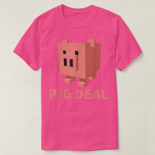 8-bit Pixelated PIG, PIGGY PIG DEAL  Tシャツ (デザイン正面)