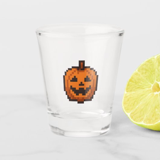 8-bit Retro Jack O' Lantern ショットグラス (正面)