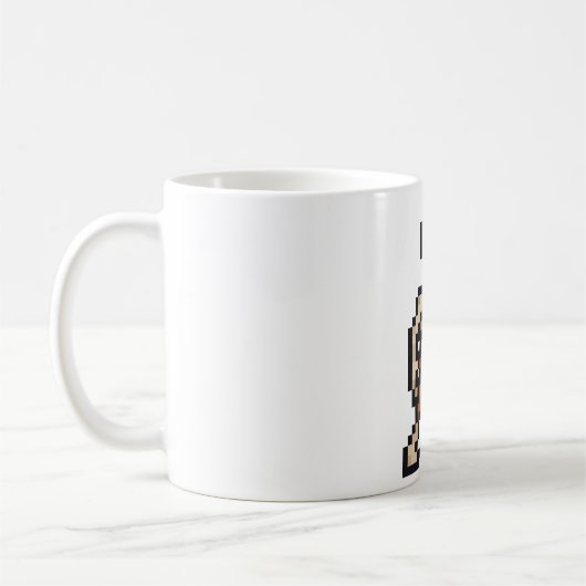 8-bit Retro Skeleton コーヒーマグカップ (左)