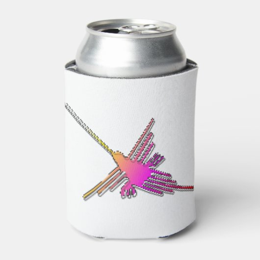 8 Bit Retro Video Game Nazca Lines Hummingbird 缶クーラー (缶正面)