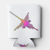 8 Bit Retro Video Game Nazca Lines Hummingbird 缶クーラー (裏面)