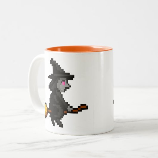 8-bit Retro Witch ツートーンマグカップ (正面左)