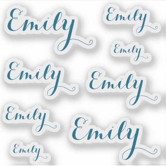 8 Custom Name Word, 4-5 letters Elegant Script Tel シール (正面)