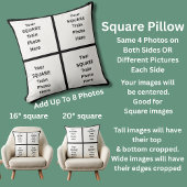 8 EIGHT Photo(s) on Square Pillow クッション