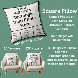8 EIGHT Photo(s) on Square Pillow クッション