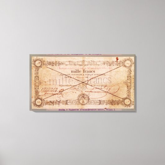 8 Floreal, An Xの1000フラン紙幣 キャンバスプリント (正面)