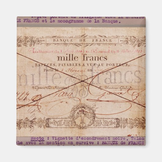 8 Floreal, An Xの1000フラン紙幣 マグネット (正面)