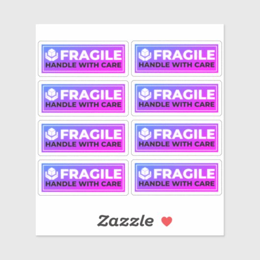 8 Fragile Shipping Stickers (Handle with Care) シール (シート)