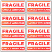 8 Fragile Stickers, Shipping Labels for Breakables シール (正面)
